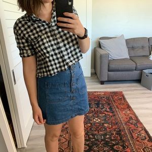 Cropped button up shirt